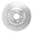 R1 21-25 Genesis GV70 Front Left Drilled & Slotted Silver Brake Rotor