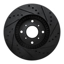 R1 92-96 Honda Prelude Front Left Drilled & Slotted Black Brake Rotor