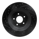 R1 08-14 Chrysler 200 Front Right Drilled & Slotted Black Brake Rotor