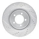 R1 06-10 Ford Explorer Sport Trac Front Right Drilled & Slotted Silver Brake Rotor