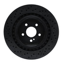 R1 08-15 Mercedes-Benz C63 AMG Rear Drilled & Slotted Black Brake Rotor