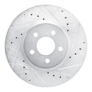 R1 89-95 Chrysler LeBaron Front Right Drilled & Slotted Silver Brake Rotor
