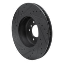 R1 11-16 BMW Z4 Front Right Drilled & Slotted Black Brake Rotor