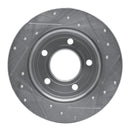 R1 04-13 Mazda 3 Rear Left Drilled & Slotted Silver Brake Rotor