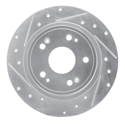 R1 05-22 Acura ILX Rear Left Drilled & Slotted Silver Brake Rotor