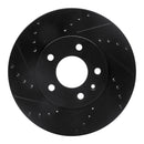 R1 13-25 Cadillac ATS Front Left Drilled & Slotted Black Brake Rotor