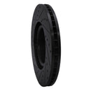 R1 99-04 Audi S6 Front Right Drilled & Slotted Black Brake Rotor