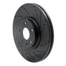 R1 13-20 Ford Fusion Front Right Drilled & Slotted Black Brake Rotor