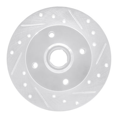 R1 85-02 Volkswagen CORRADO Rear Right Drilled & Slotted Silver Brake Rotor