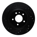 R1 88-94 BMW 750IL Rear Right Drilled & Slotted Black Brake Rotor