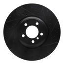 R1 2007-2008 BMW ALPINA B7 Front Right Drilled & Slotted Black Brake Rotor
