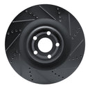 R1 21-25 Ford Mustang Mach-E Front Right Drilled & Slotted Black Brake Rotor