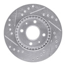 R1 95-00 Nissan Sentra Front Right Drilled & Slotted Silver Brake Rotor