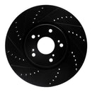 R1 04-08 Acura TL Front Drilled & Slotted Black Rotors