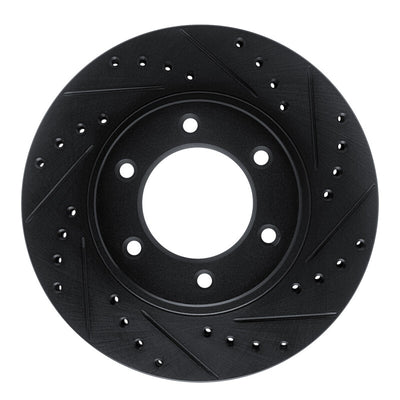 R1 93-98 Toyota T100 Front Right Drilled & Slotted Black Brake Rotor