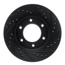 R1 93-98 Toyota T100 Front Right Drilled & Slotted Black Brake Rotor