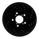 R1 06-14 Honda Ridgeline Front Right Drilled & Slotted Black Brake Rotor