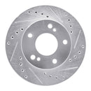 R1 96-98 Nissan 240SX Front & Rear Drilled & Slotted Silver Brake Rotor Set