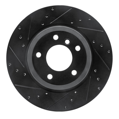 R1 11-16 BMW Z4 Rear Left Drilled & Slotted Black Brake Rotor