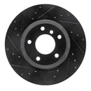 R1 11-16 BMW Z4 Rear Left Drilled & Slotted Black Brake Rotor