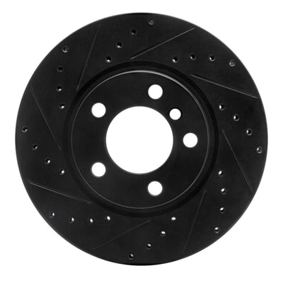 R1 11-16 Mini Cooper Paceman Front Left Drilled & Slotted Black Brake Rotor