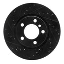 R1 11-16 Mini Cooper Paceman Front Left Drilled & Slotted Black Brake Rotor