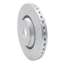 R1 08-11 Audi TTS Quattro Front Left Drilled & Slotted Silver Brake Rotor