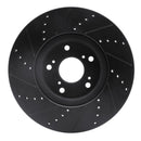 R1 04-08 Acura TL Front Right Drilled & Slotted Black Brake Rotor