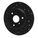 R1 05-16 Smart Fortwo Front Left Drilled & Slotted Black Brake Rotor
