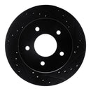 R1 90-02 Chevrolet ASTRO Front Right Drilled & Slotted Black Brake Rotor