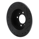 R1 91-94 Nissan Sentra Rear Left Drilled & Slotted Black Brake Rotor