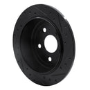 R1 07-18 Jeep Wrangler Rear Left Drilled & Slotted Black Brake Rotor