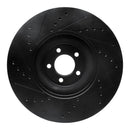 R1 10-24 Jaguar XKR Front Right Drilled & Slotted Black Brake Rotor