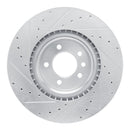 R1 18-24 Land Rover Discovery Front Right Drilled & Slotted Silver Brake Rotor