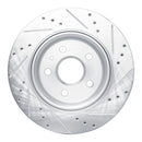R1 16-20 Cadillac CT6 Front & Rear Drilled & Slotted Silver Brake Rotor Set