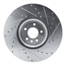 R1 16-24 Jaguar XF Front Left Drilled & Slotted Silver Brake Rotor