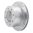 R1 01-10 Chevrolet Silverado 3500 HD Rear Right Drilled & Slotted Silver Brake Rotor