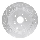 R1 01-08 Acura MDX Rear Right Drilled & Slotted Silver Brake Rotor