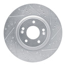 R1 17-20 Kia Cadenza Front Right Drilled & Slotted Silver Brake Rotor