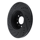 R1 82-92 Volvo 740 Front Right Drilled & Slotted Black Brake Rotor