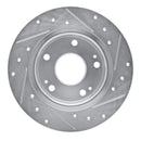 R1 16-25 Honda Civic Front & Rear Drilled & Slotted Silver Brake Rotor Set