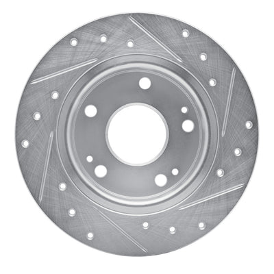 R1 16-25 Honda Insight Rear Drilled & Slotted Silver Brake Rotor Set