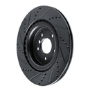 R1 16-24 Jaguar XF Rear Right Drilled & Slotted Black Brake Rotor