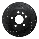 R1 92-95 Volkswagen EuroVan Front Left Drilled & Slotted Black Brake Rotor