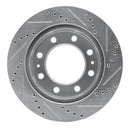 R1 01-25 Chevrolet Express 3500 Front Left Drilled & Slotted Silver Brake Rotor