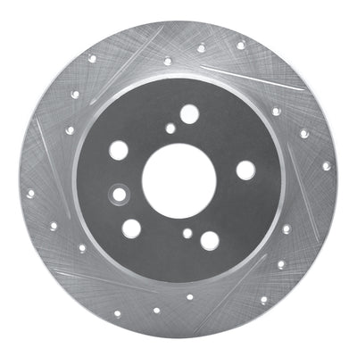 R1 92-03 Lexus ES300 Rear Left Drilled & Slotted Silver Brake Rotor