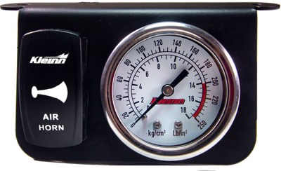 Kleinn Panel Mounted 160 PSI Gauge w/ an Illuminated WHITE Momentary Rocker Switch