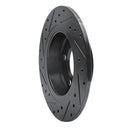 R1 11-16 Mini Cooper Countryman Rear Right Drilled & Slotted Black Brake Rotor