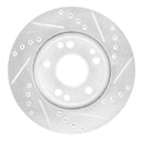 R1 87-93 Mercedes-Benz 190D Front Left Drilled & Slotted Silver Brake Rotor