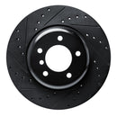 R1 09-16 BMW Z4 Front Left Drilled & Slotted Black Brake Rotor